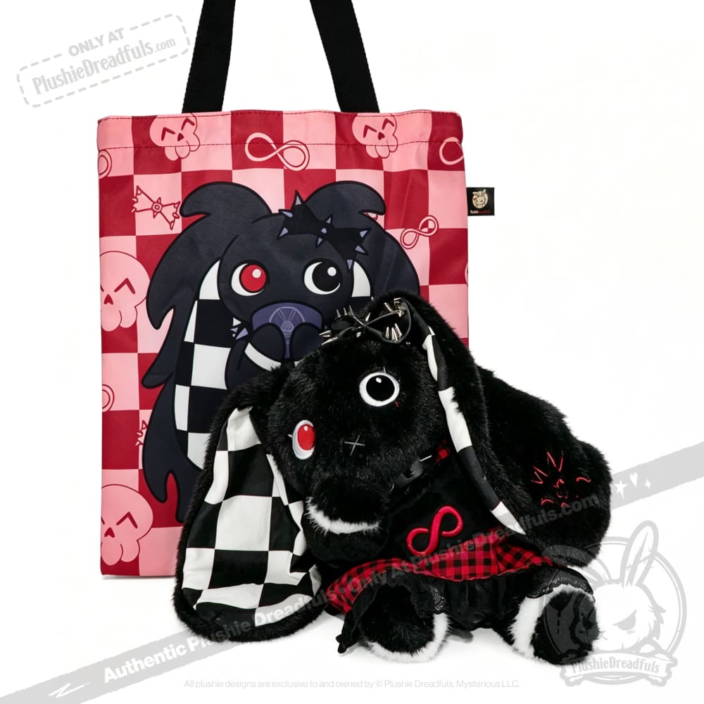 Autism Spectrum Rabbit Goth Edition - Plush Rabbit Stuffed Animal