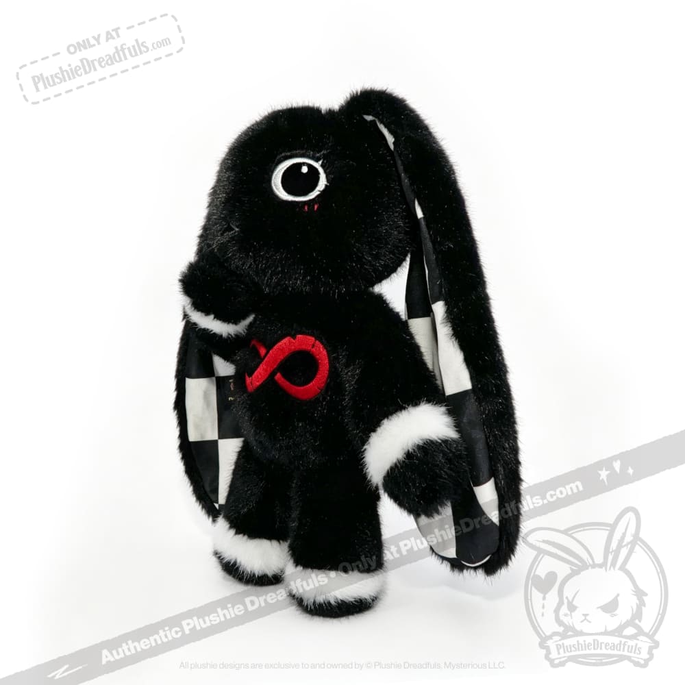 Autism Spectrum Rabbit Goth Edition - Plush Rabbit Stuffed Animal