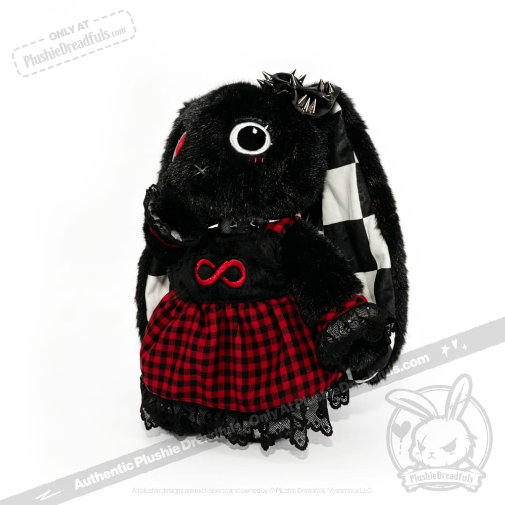 Autism Spectrum Rabbit Goth Edition - Plush Rabbit Stuffed Animal
