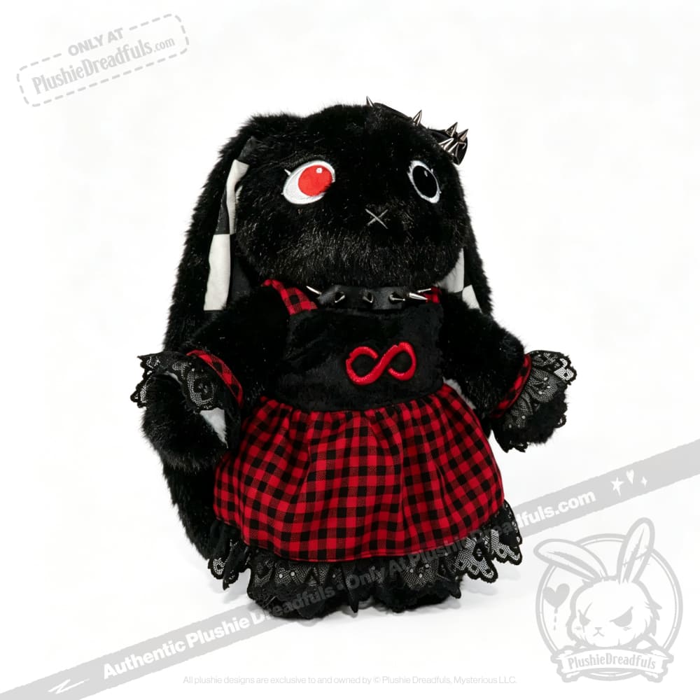 Autism Spectrum Rabbit Goth Edition - Plush Rabbit Stuffed Animal