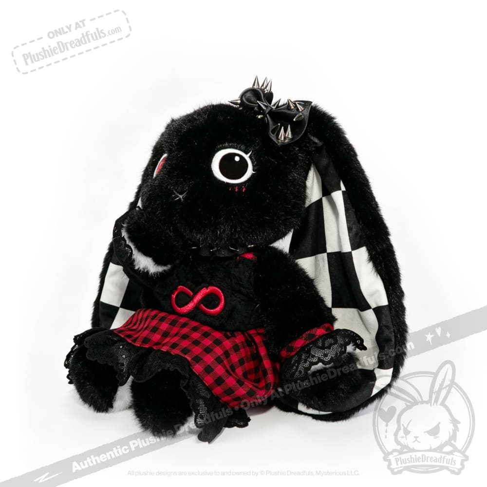 Autism Spectrum Rabbit Goth Edition - Plush Rabbit Stuffed Animal