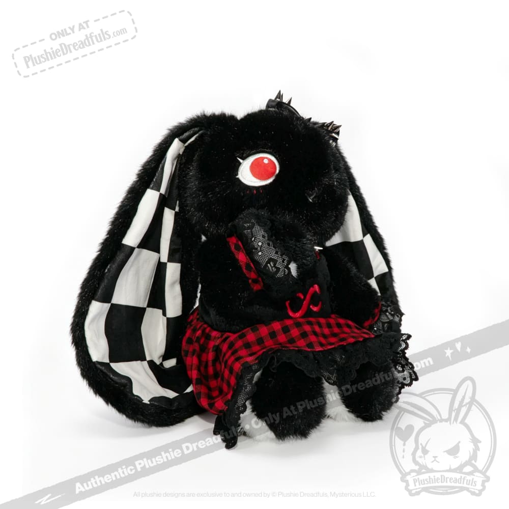 Autism Spectrum Rabbit Goth Edition - Plush Rabbit Stuffed Animal