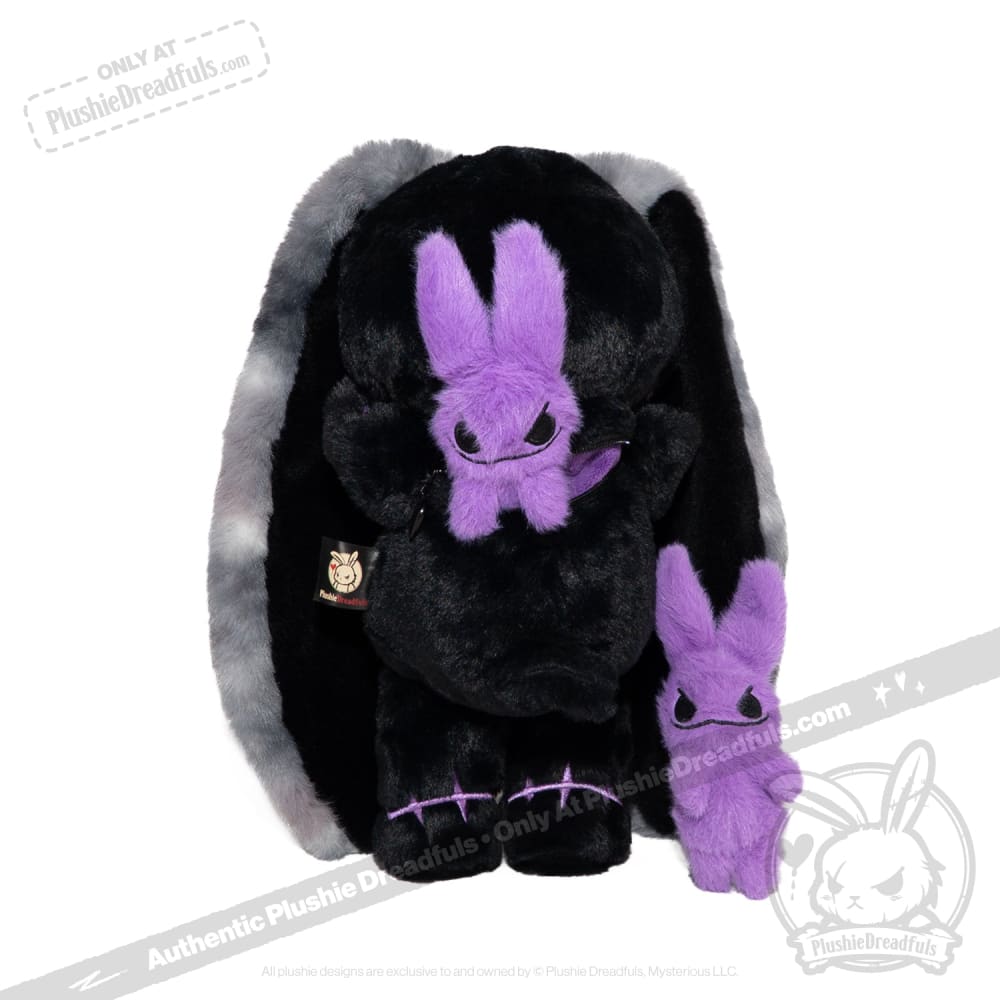 Black and Purple Anxiety Rabbit - Plush Stuffed Animal
