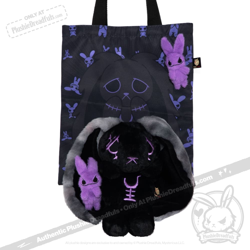 Black and Purple Anxiety Rabbit - Plush Stuffed Animal