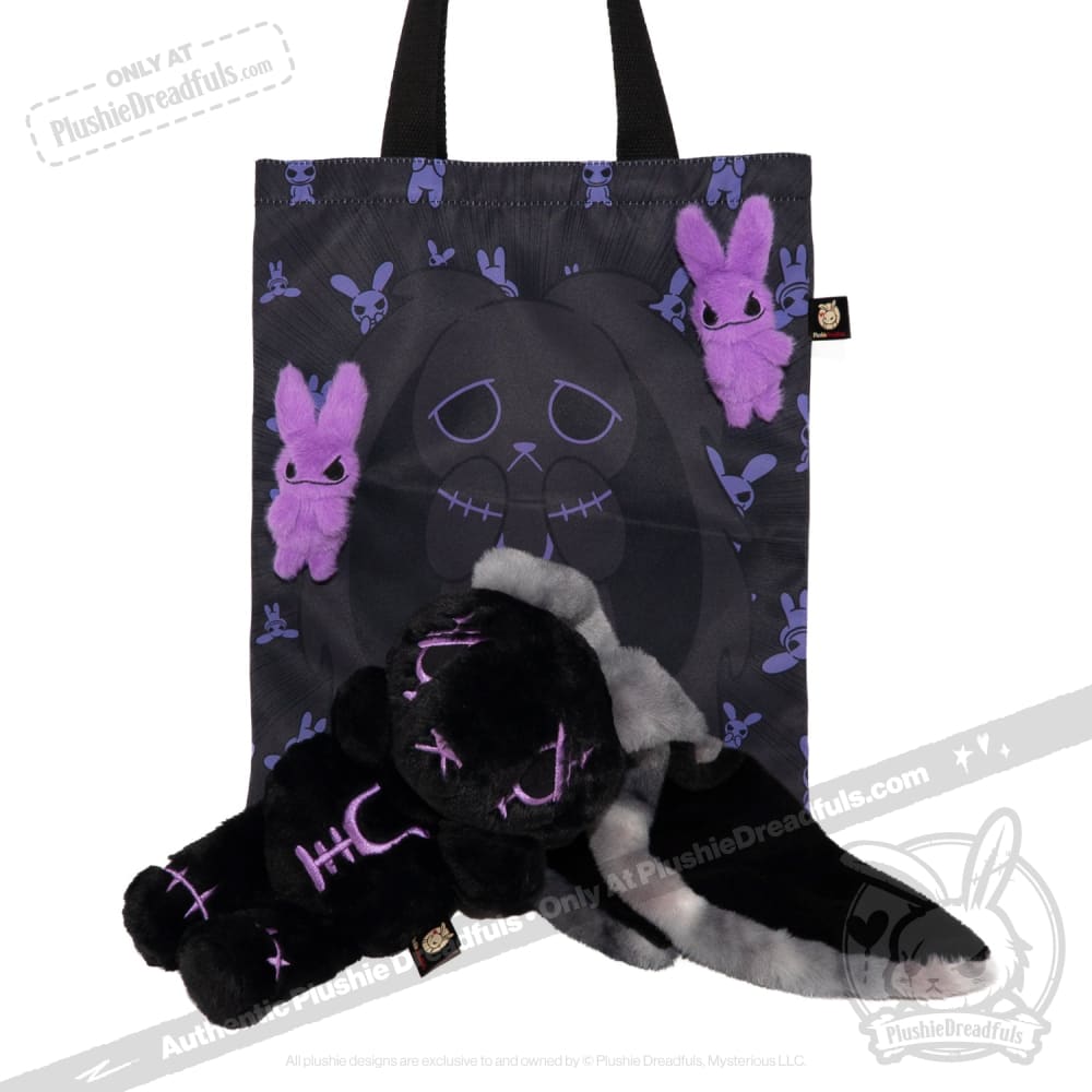 Black and Purple Anxiety Rabbit - Plush Stuffed Animal