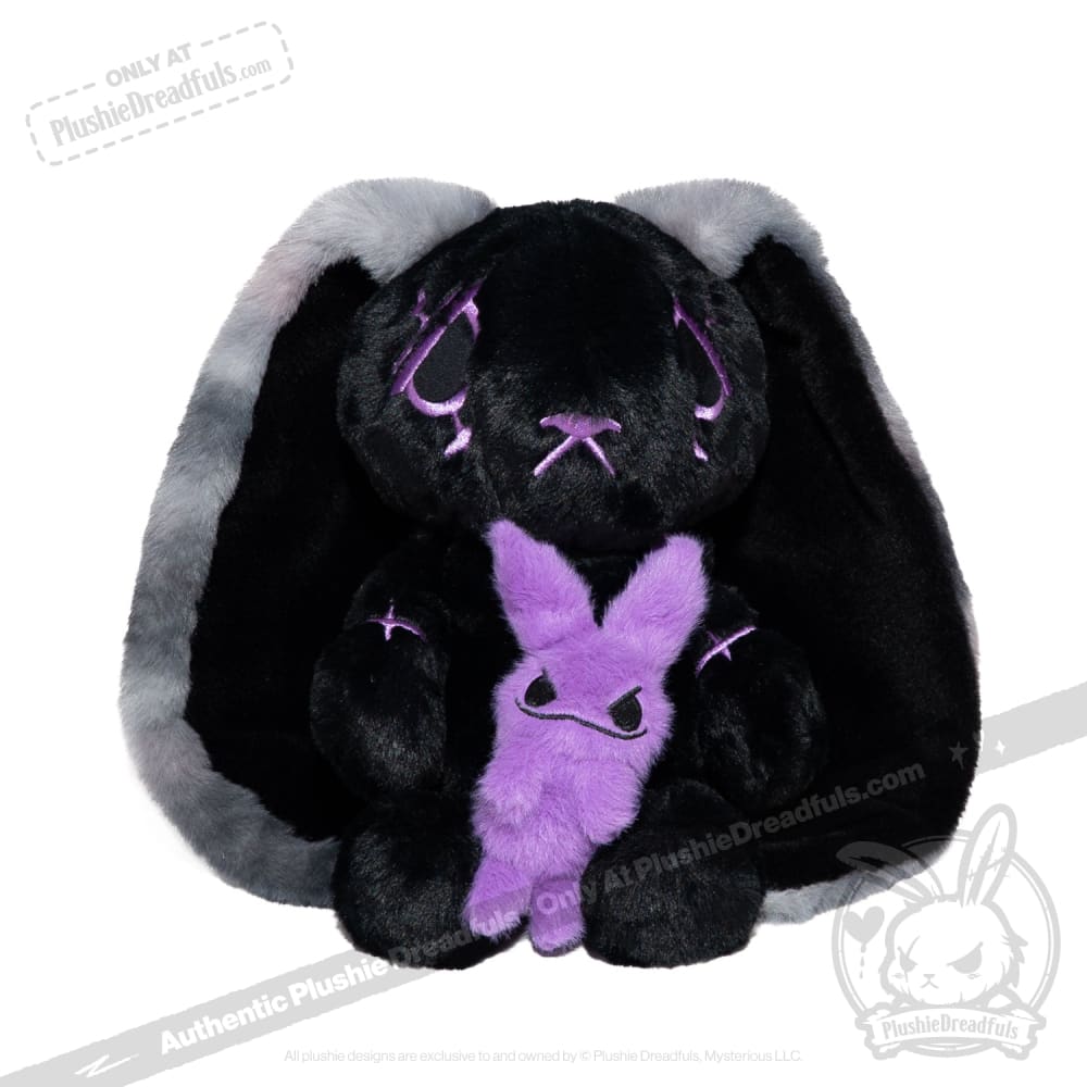Black and Purple Anxiety Rabbit - Plush Stuffed Animal