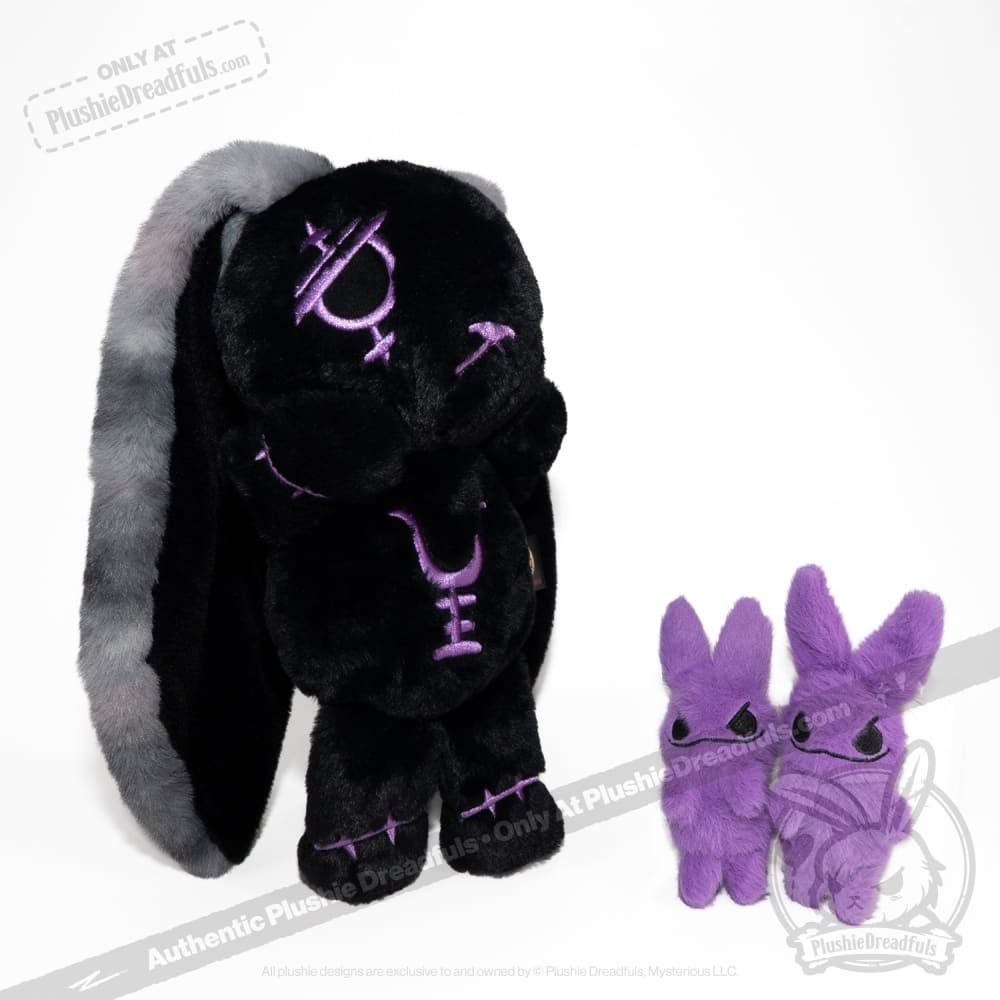 Black and Purple Anxiety Rabbit - Plush Stuffed Animal