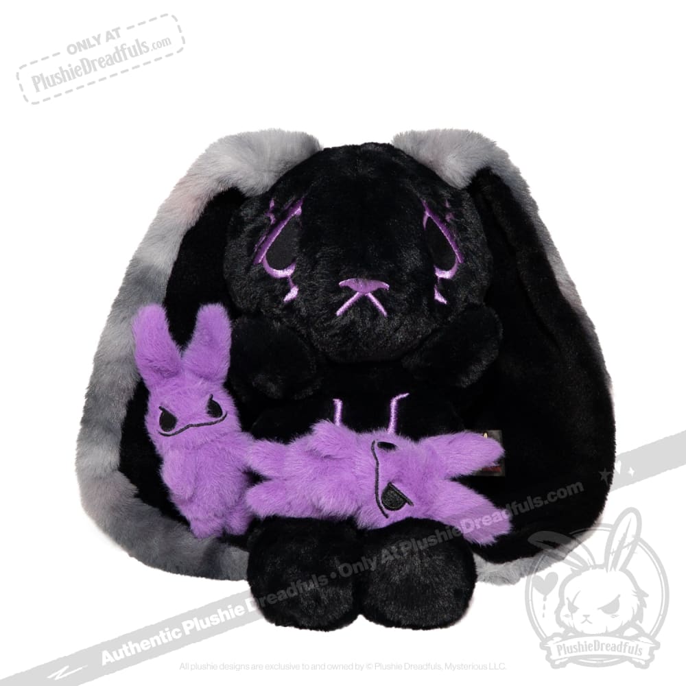 Black and Purple Anxiety Rabbit - Plush Stuffed Animal