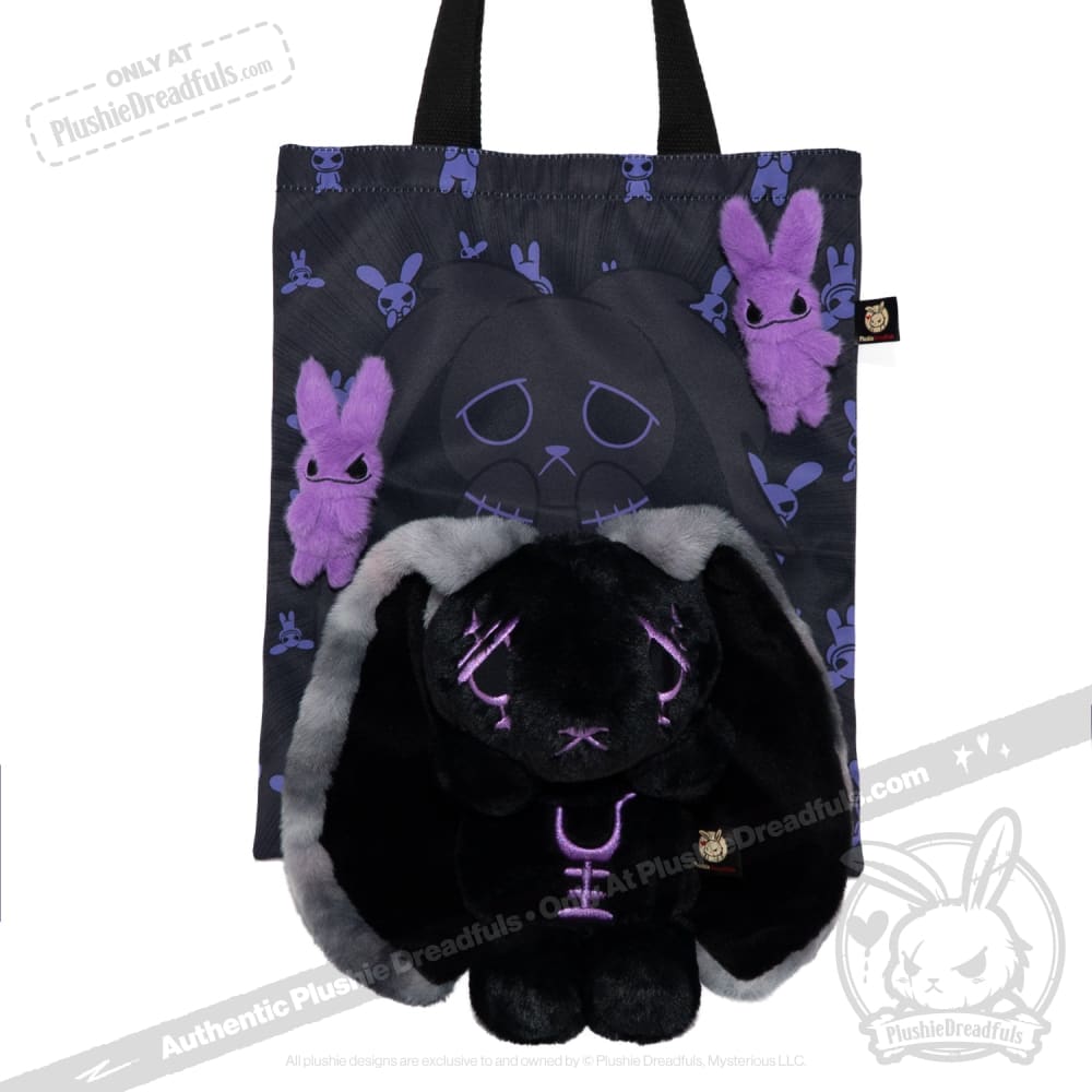 Black and Purple Anxiety Rabbit - Plush Stuffed Animal