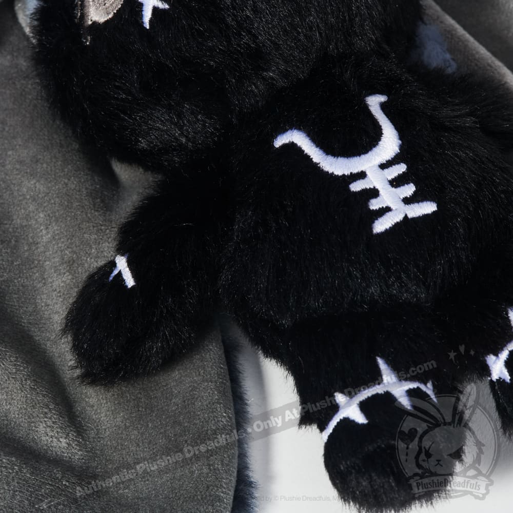 Black Anxiety Rabbit Plush Keychain Accessory