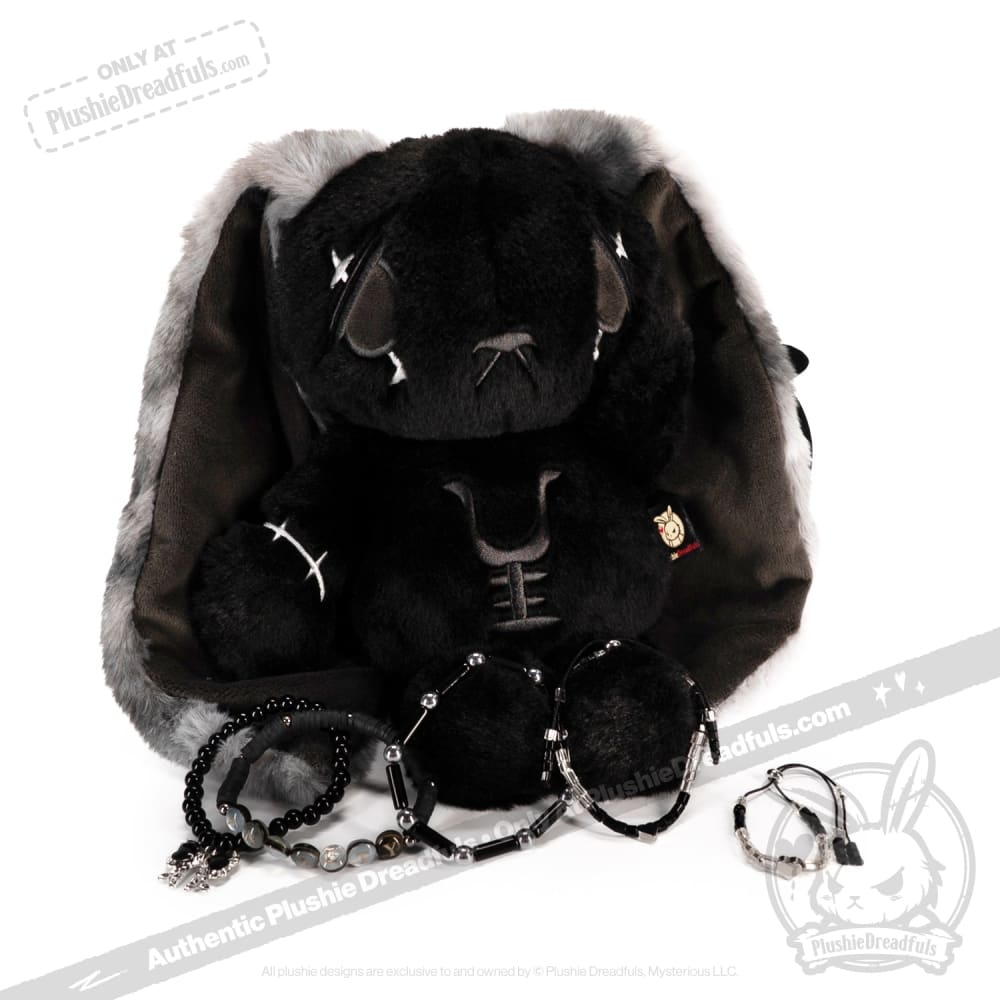 Black Anxiety Rabbit Stacking Friendship Bracelet