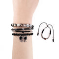 Black Anxiety Rabbit Stacking Friendship Bracelet