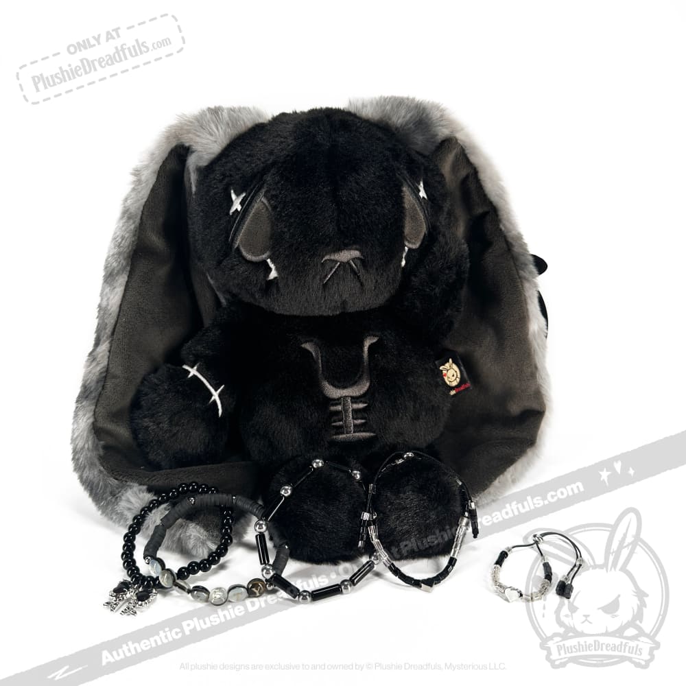 Black Anxiety Rabbit Stacking Friendship Bracelet