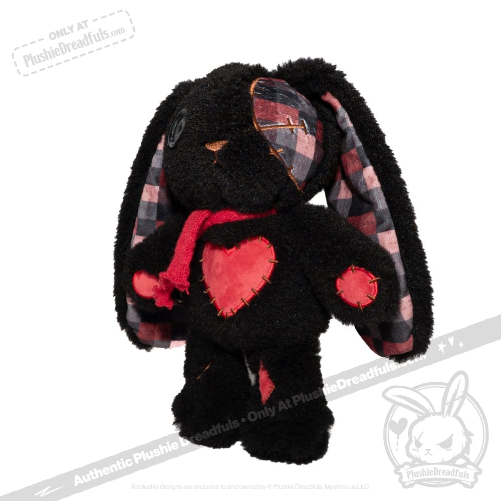 Black Plaid Love Rabbit - Plush Stuffed Animal