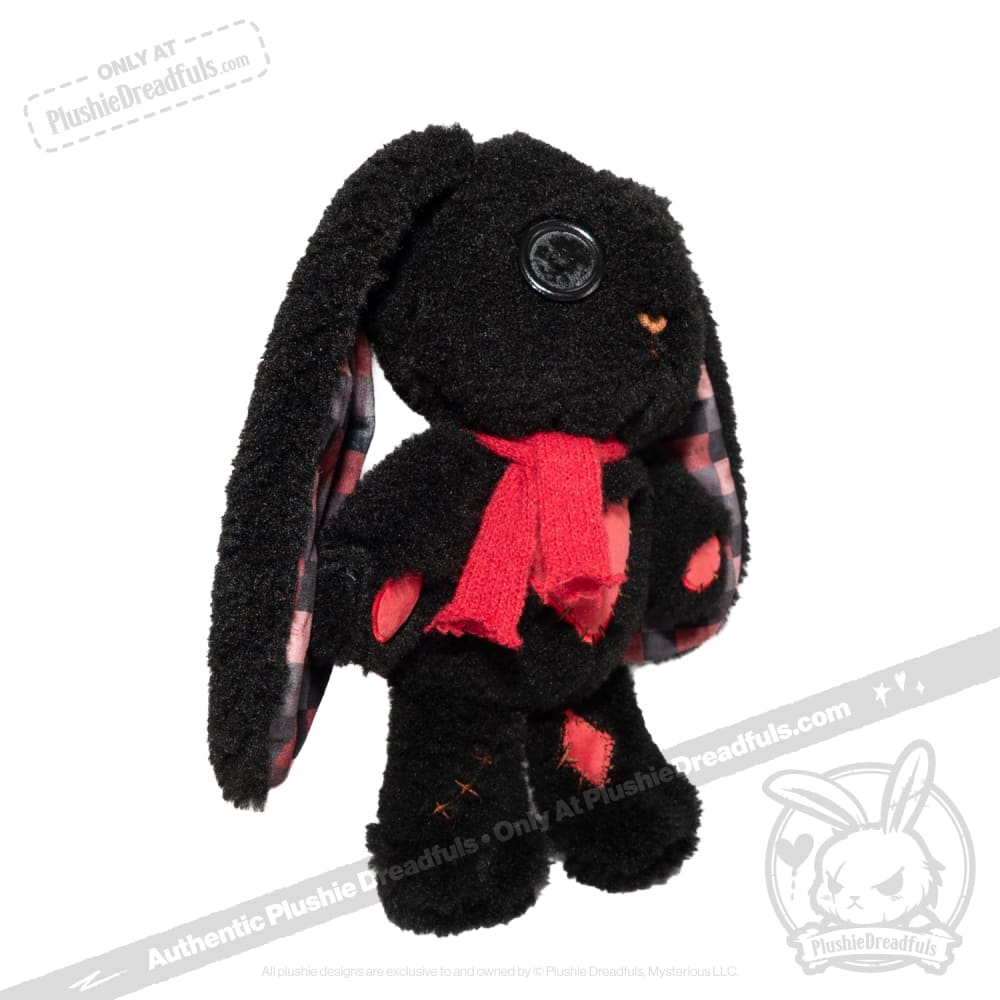Black Plaid Love Rabbit - Plush Stuffed Animal
