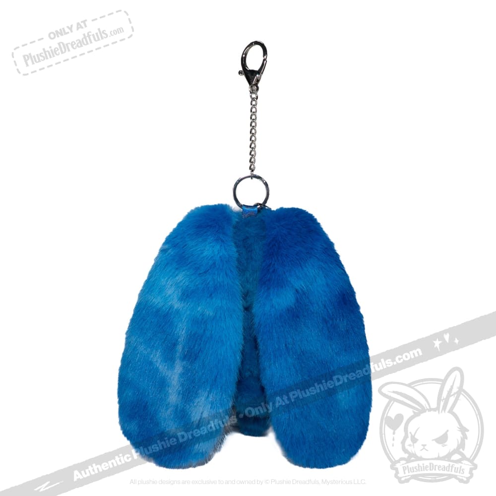 Blue Anxiety Rabbit Plush Keychain Accessory