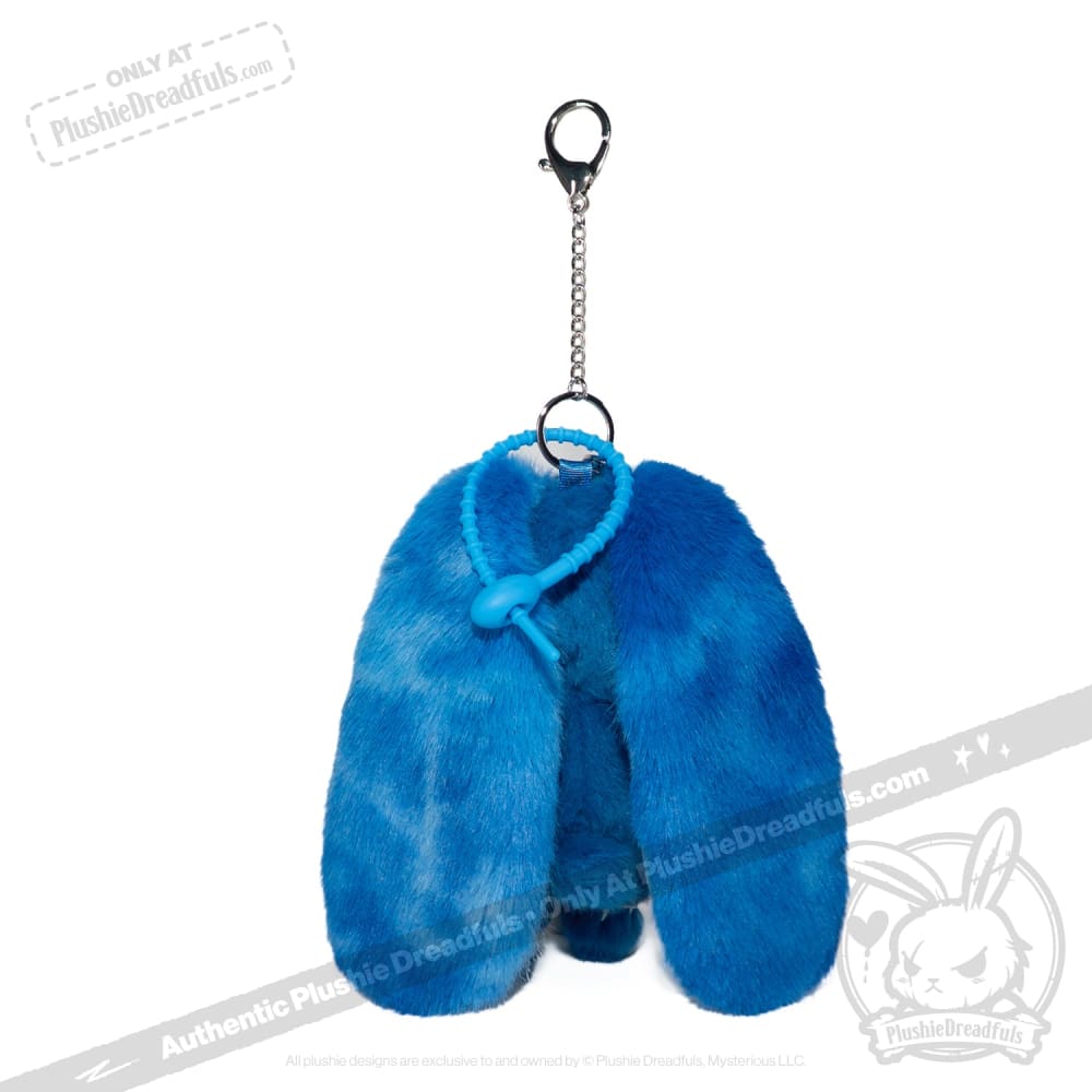 Blue Anxiety Rabbit Plush Keychain Accessory