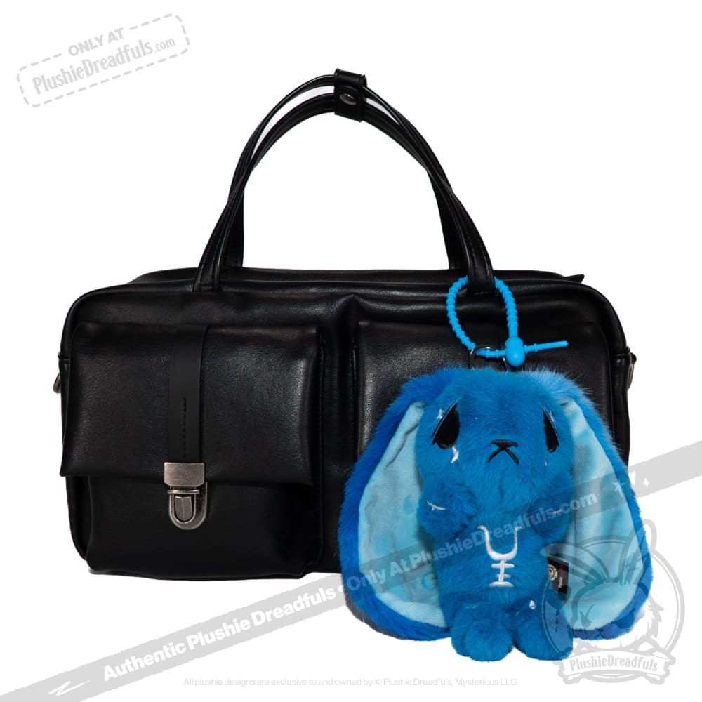 Blue Anxiety Rabbit Plush Keychain Accessory