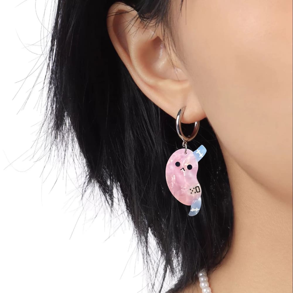 Bone Organ Izer Heart and Stomach Earrings