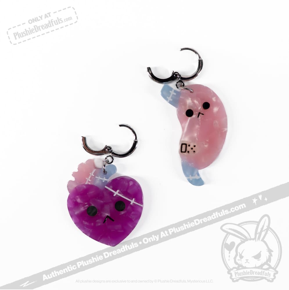Bone Organ Izer Heart and Stomach Earrings