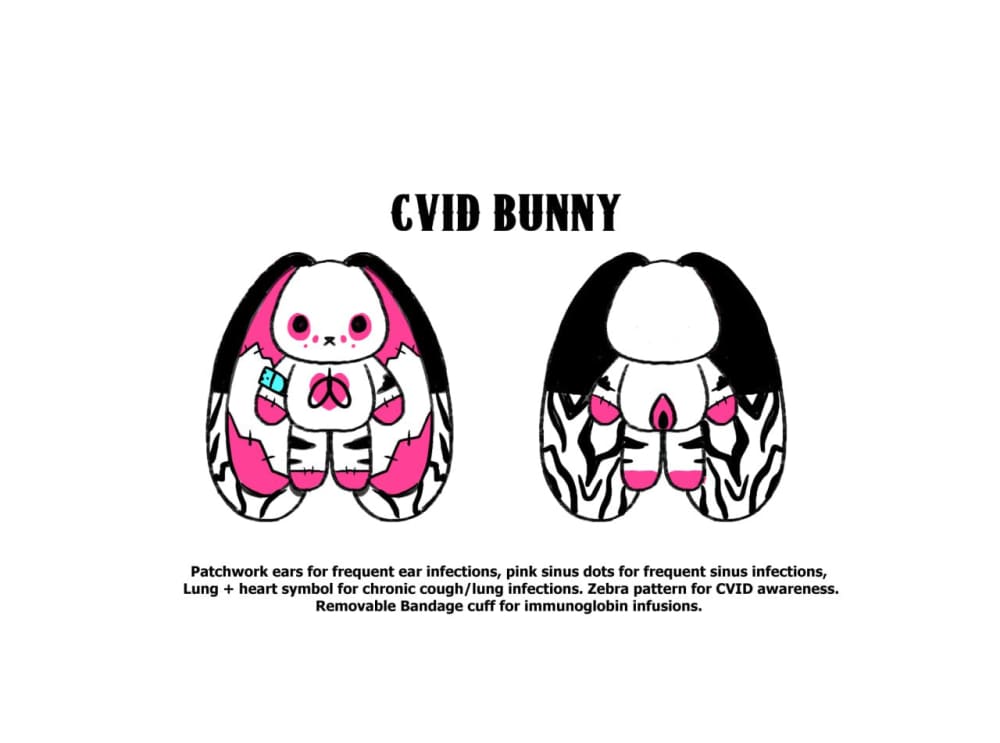 CVID Common Immune System Disorder Rabbit - Plush Stuffed Animal