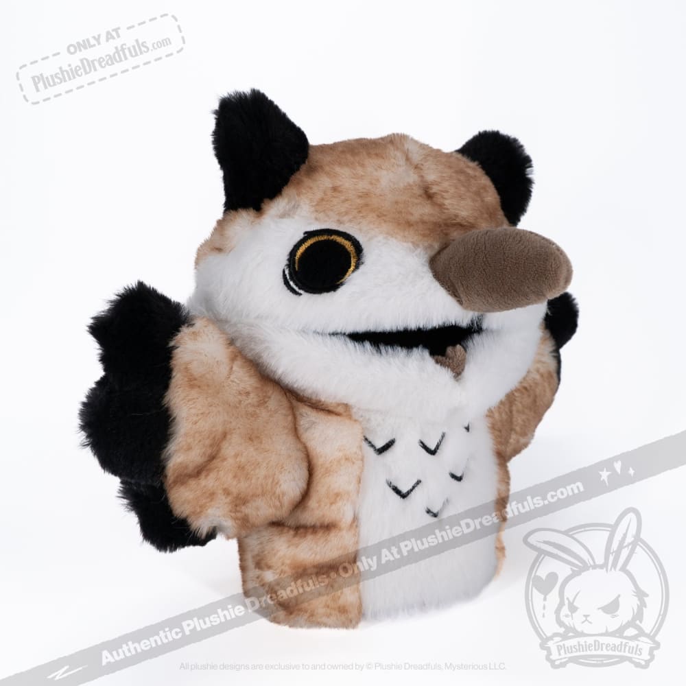 Existential Horror Owl Puppet - Plush Stuffed Animal