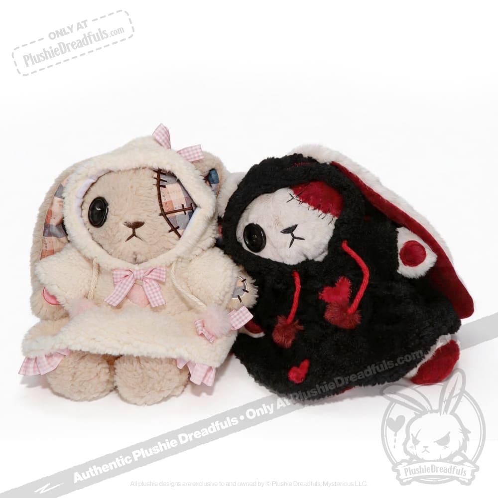 Fuzzy Black and Red Heart Hoodie Dress