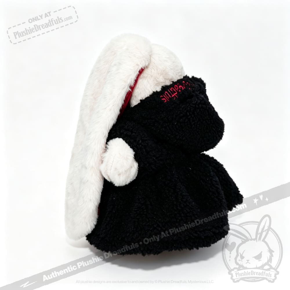 Fuzzy Black and Red Heart Hoodie Dress