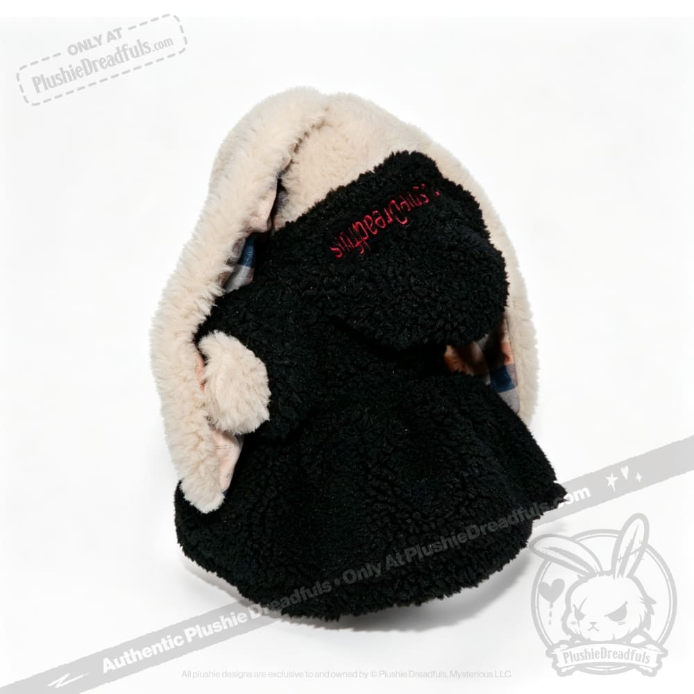 Fuzzy Black and Red Heart Hoodie Dress