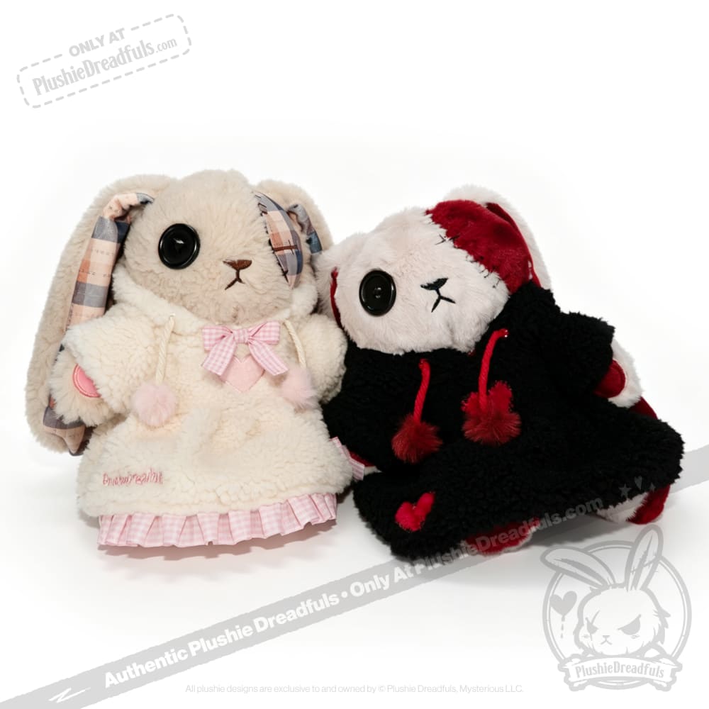 Fuzzy Black and Red Heart Hoodie Dress