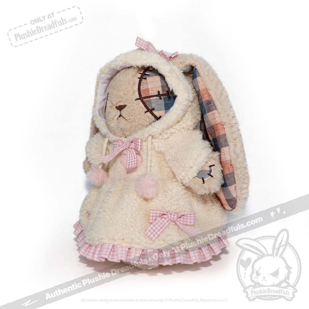 Fuzzy White Chocolate Gingham Hoodie Dress
