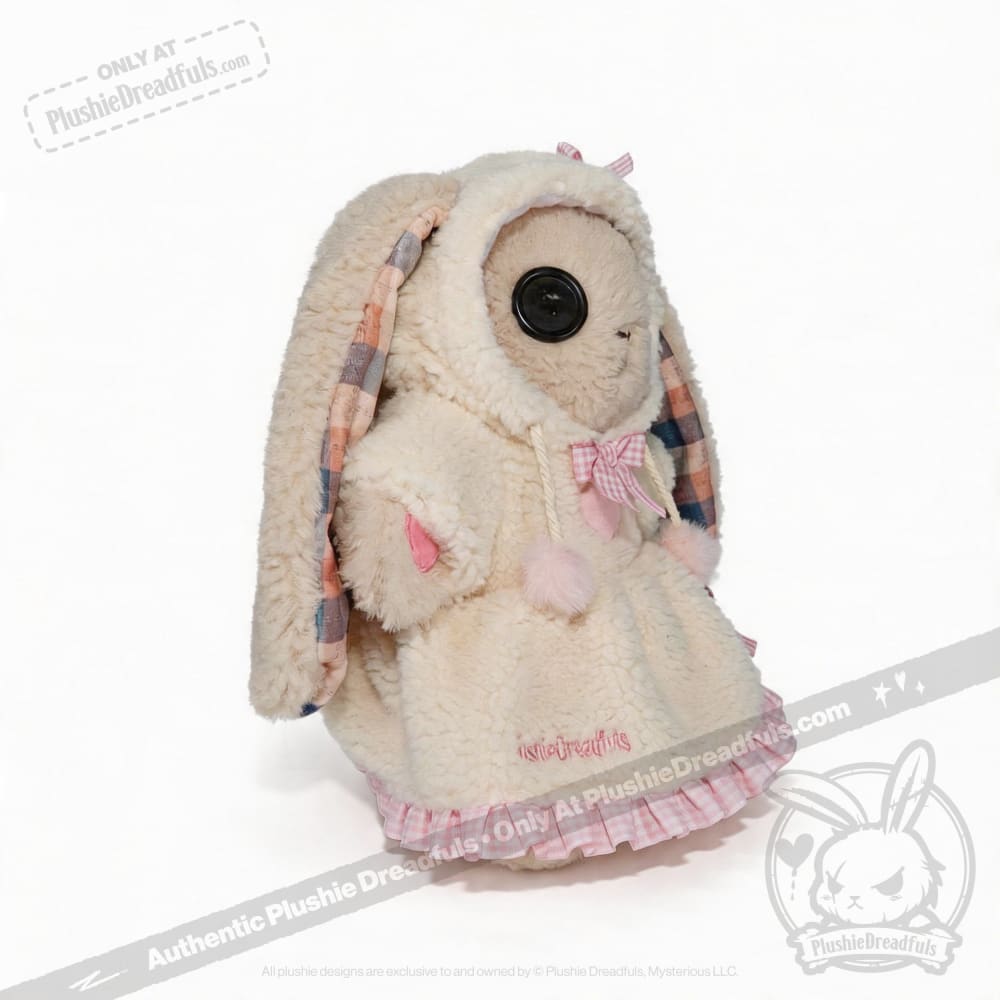 Fuzzy White Chocolate Gingham Hoodie Dress
