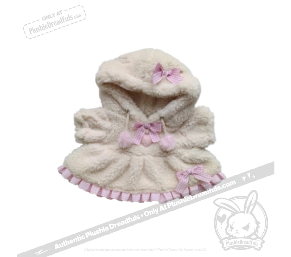 Fuzzy White Chocolate Gingham Hoodie Dress