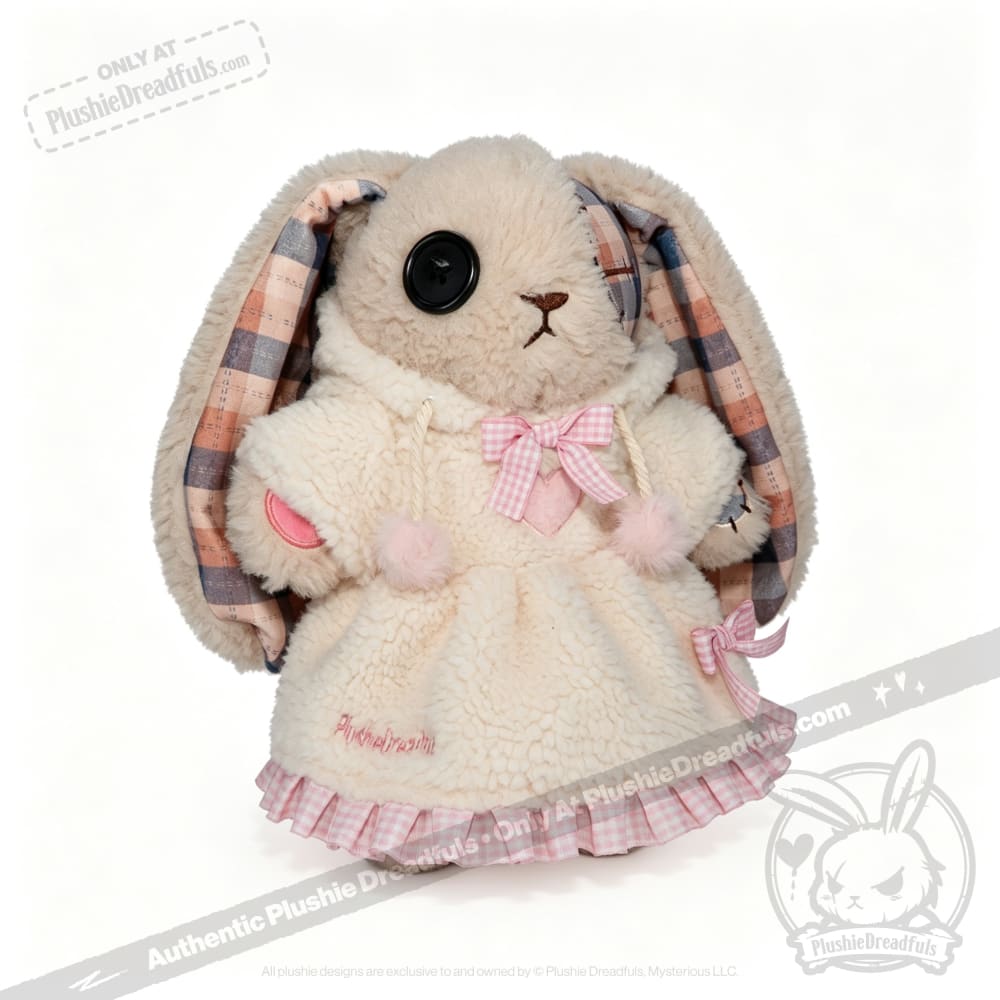 Fuzzy White Chocolate Gingham Hoodie Dress