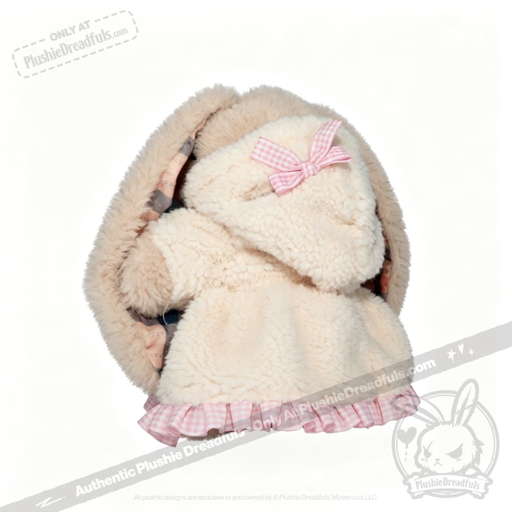 Fuzzy White Chocolate Gingham Hoodie Dress