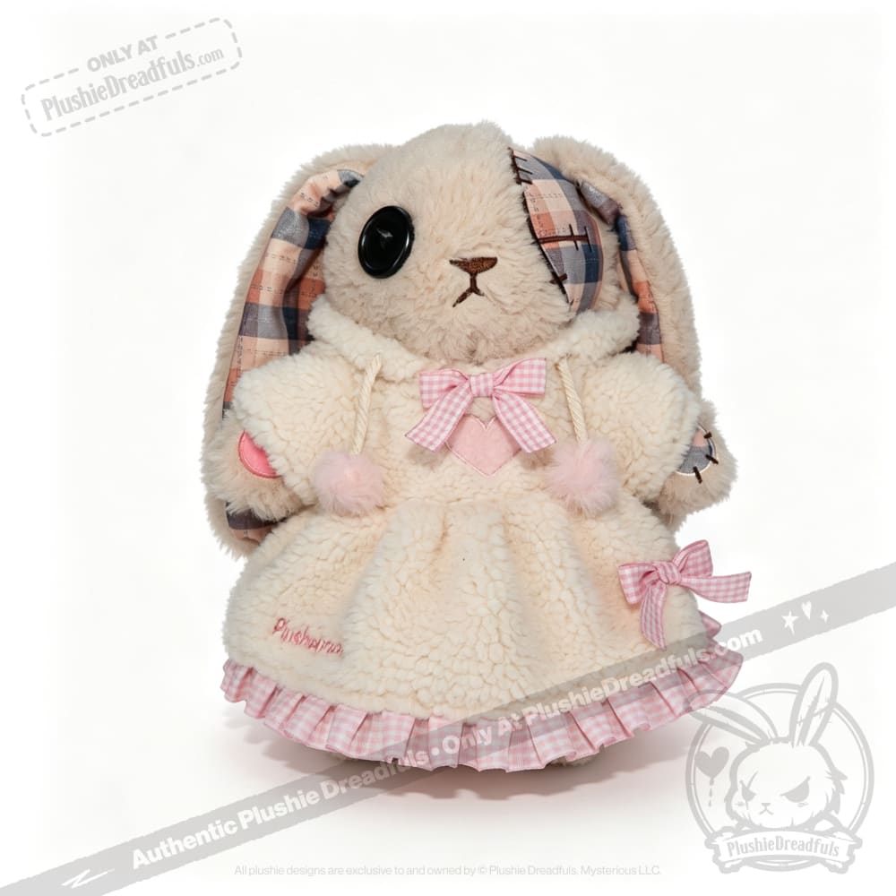 Fuzzy White Chocolate Gingham Hoodie Dress