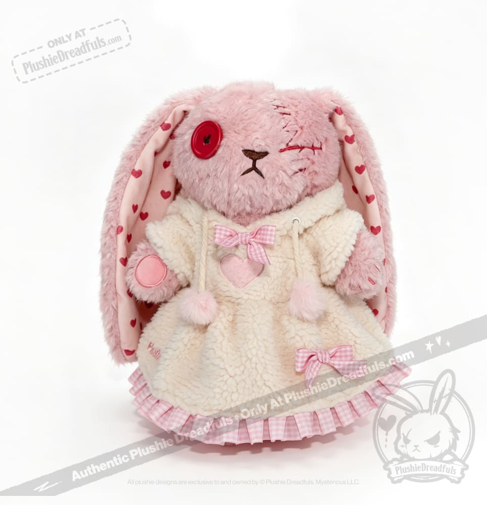 Fuzzy White Chocolate Gingham Hoodie Dress