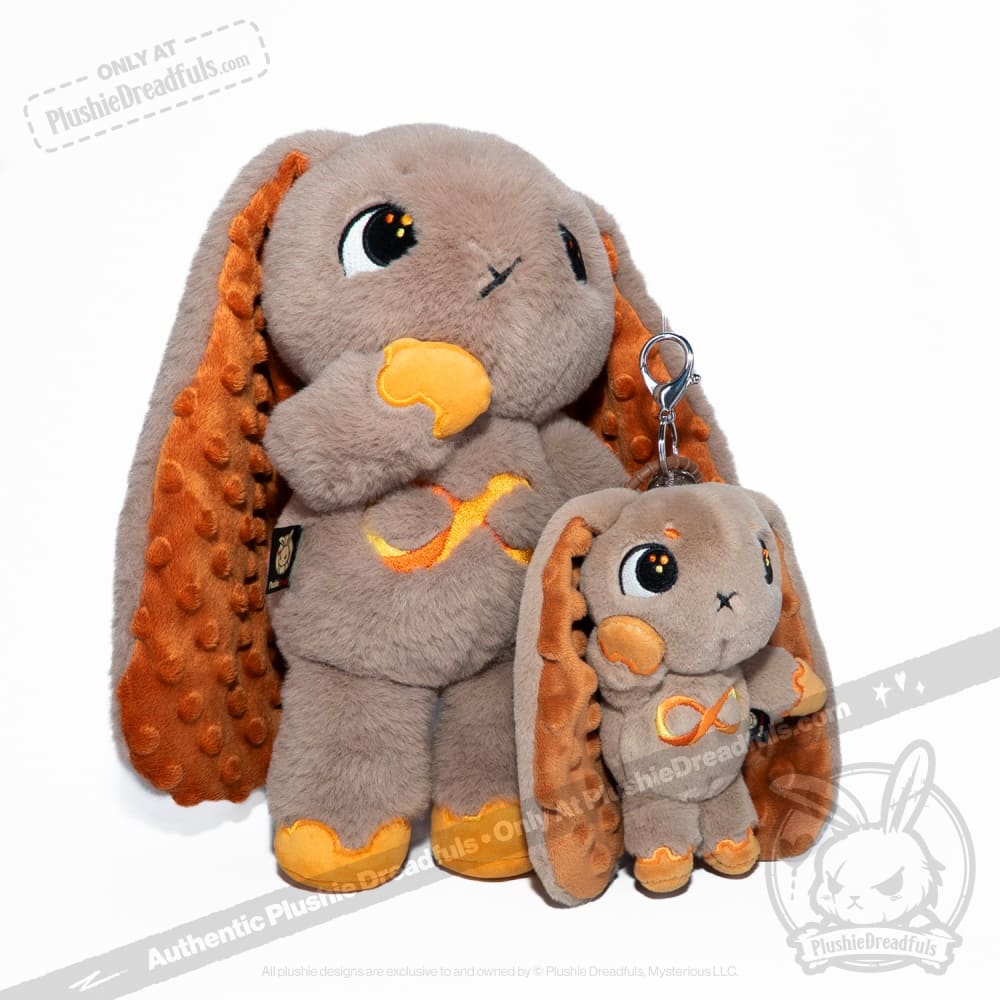 Gold Autism Rabbit Plush Keychain Accessory