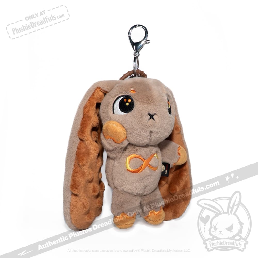 Gold Autism Rabbit Plush Keychain Accessory