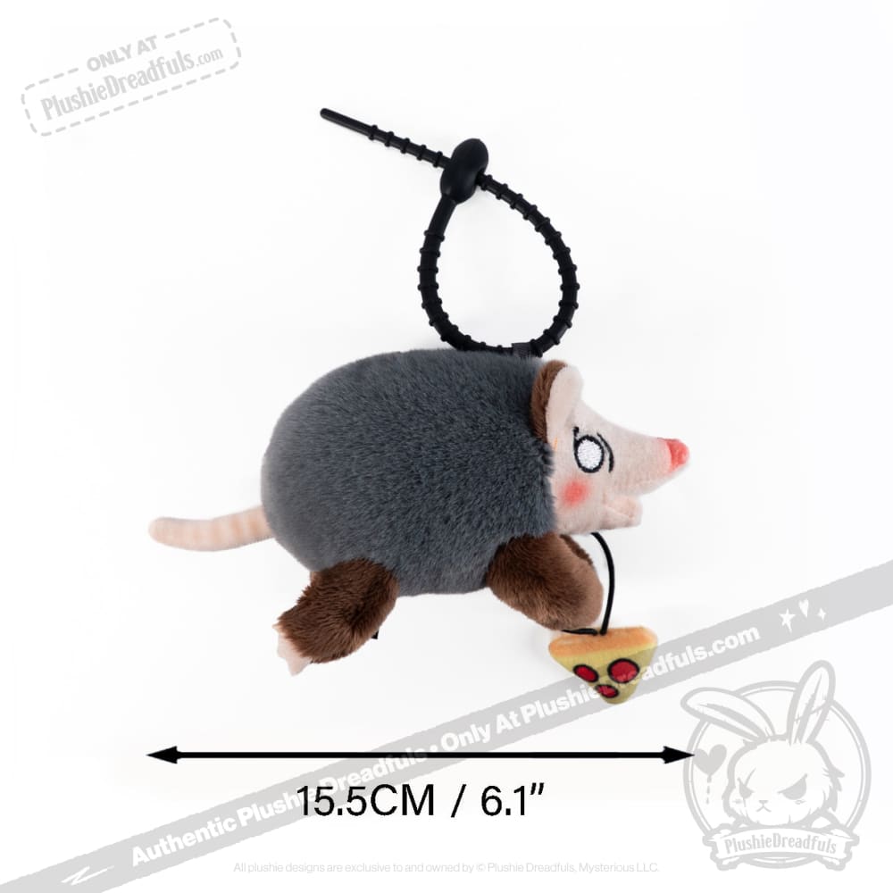 Hangry Pizza Opossum Plush Keychain