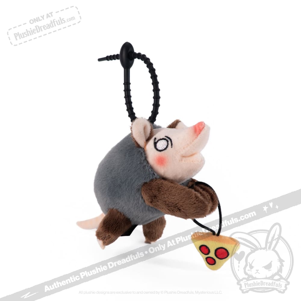 Hangry Pizza Opossum Plush Keychain