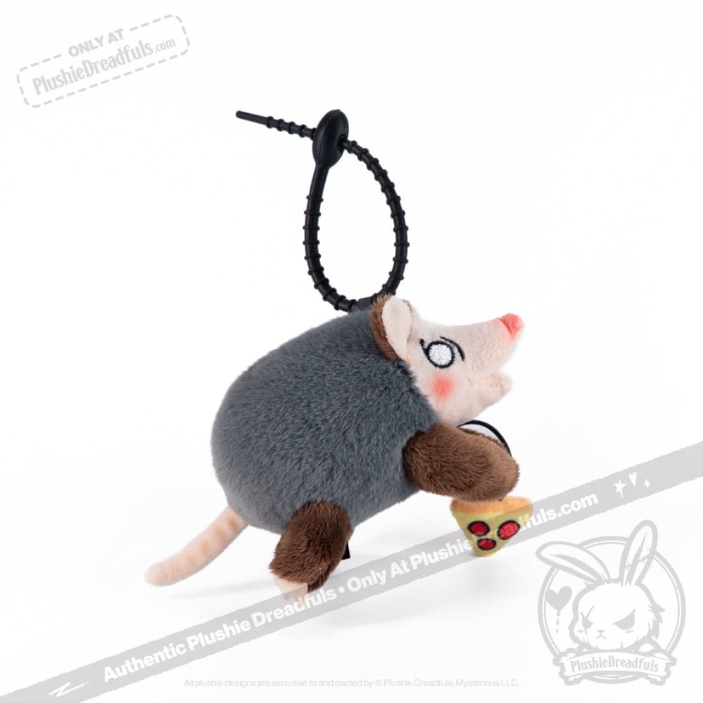 Hangry Pizza Opossum Plush Keychain