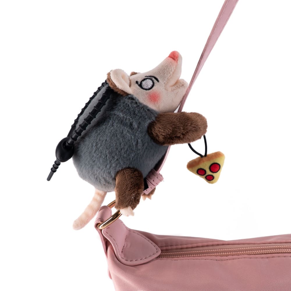 Hangry Pizza Opossum Plush Keychain