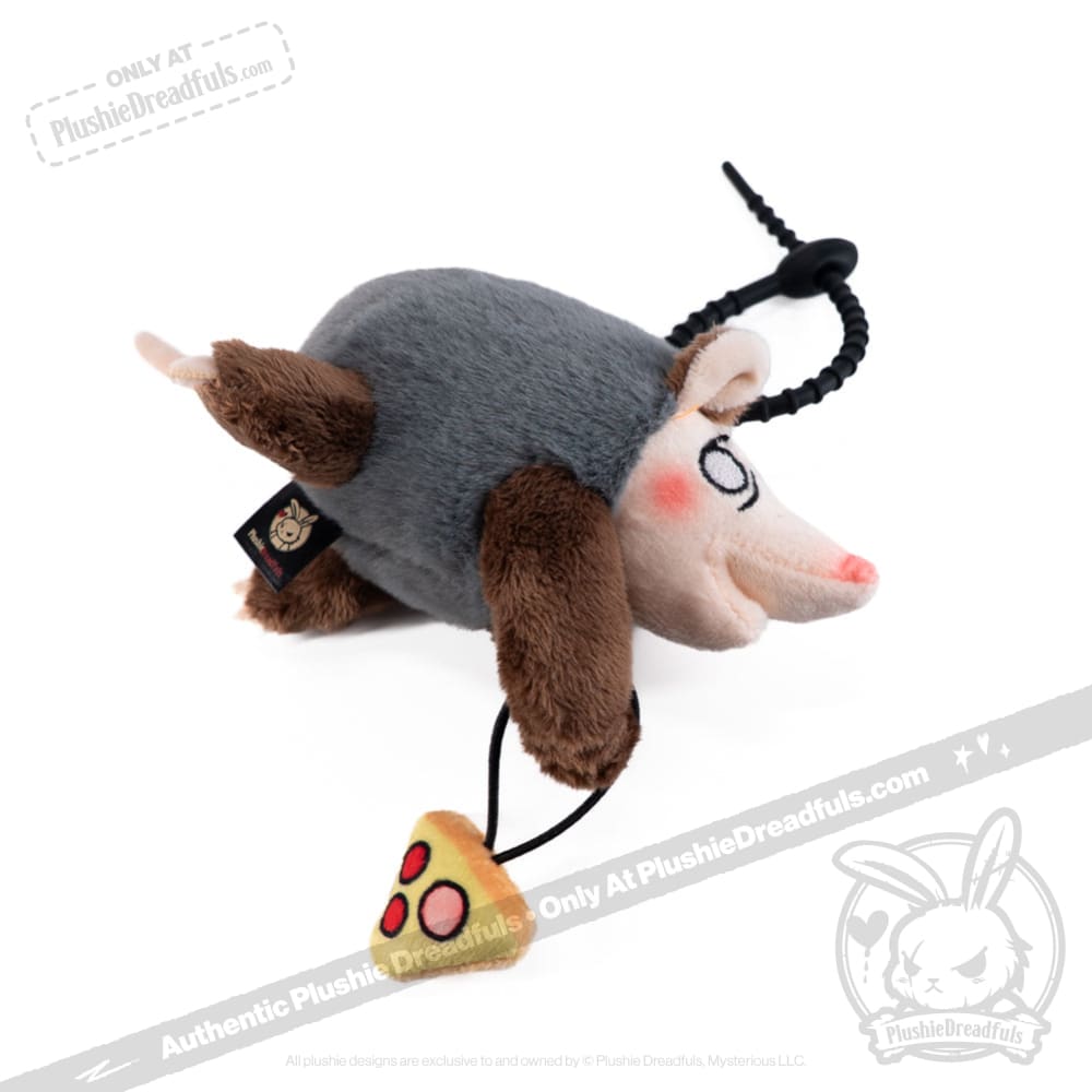 Hangry Pizza Opossum Plush Keychain