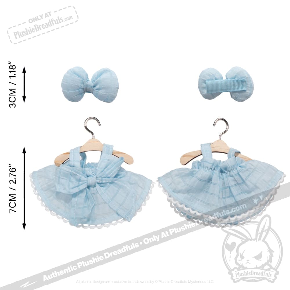 Mini Plush Outfit - Baby Blue Pinafore Dress