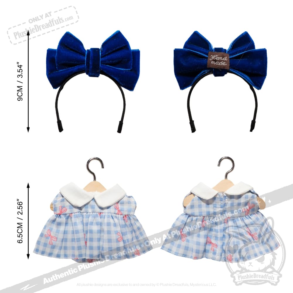 Mini Plush Outfit - Big Blue Bow Outfit