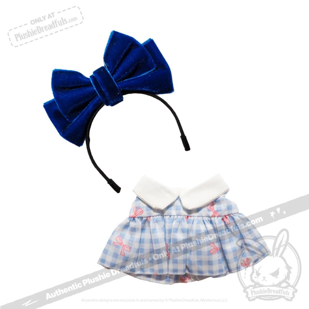 Mini Plush Outfit - Big Blue Bow Outfit