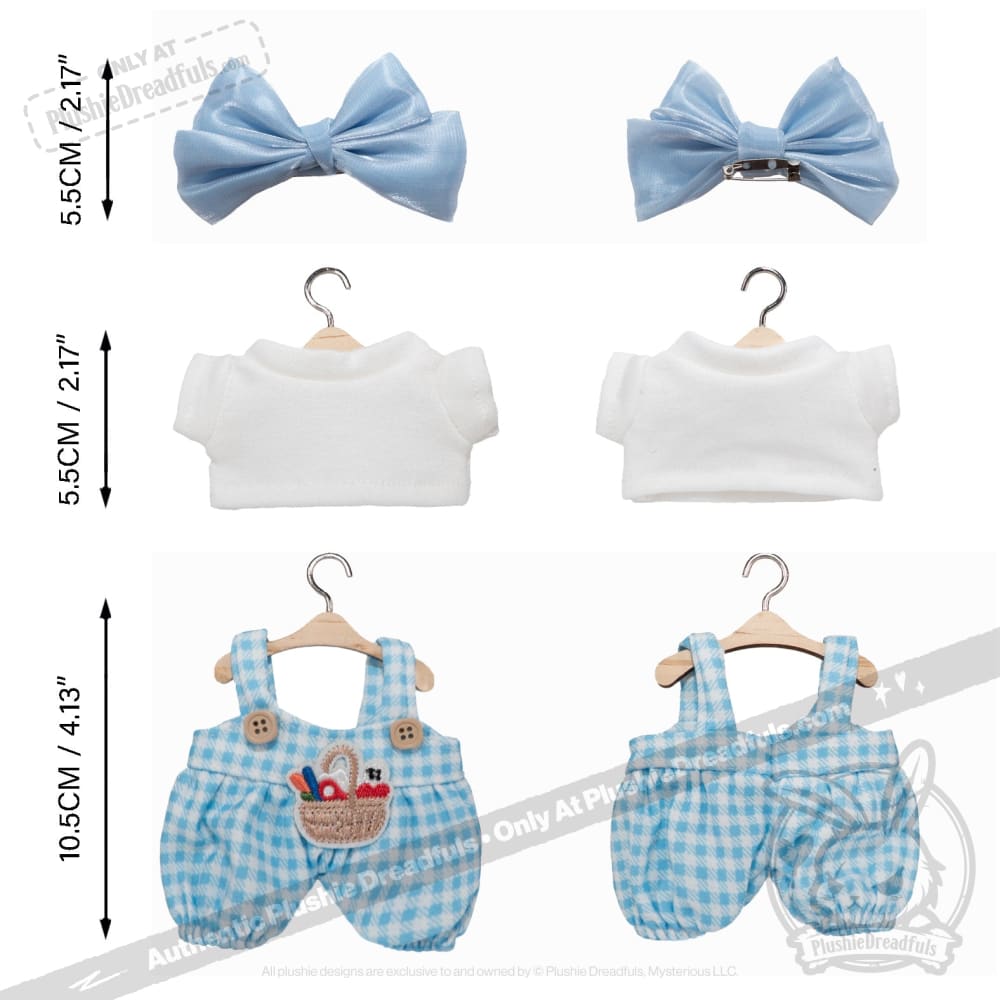 Mini Plush Outfit - Blue Bow Gingham Outfit