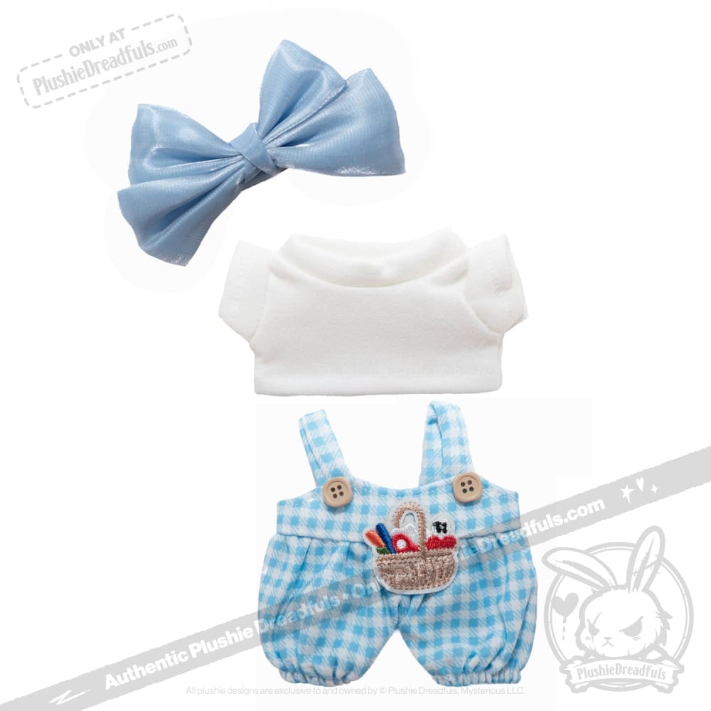 Mini Plush Outfit - Blue Bow Gingham Outfit