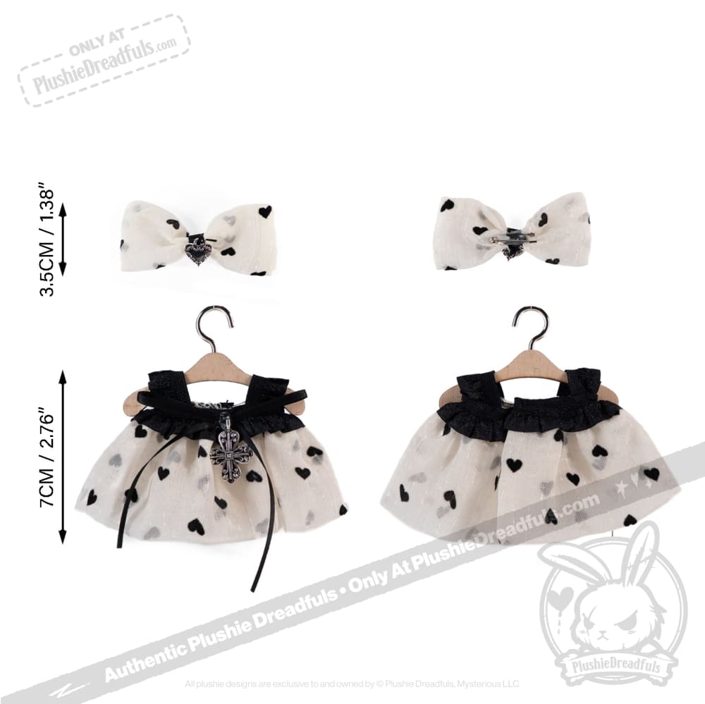 Mini Plush Outfit - Heart Polka Dot Dress